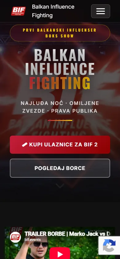 BIF sajt na mobilnom telefonu