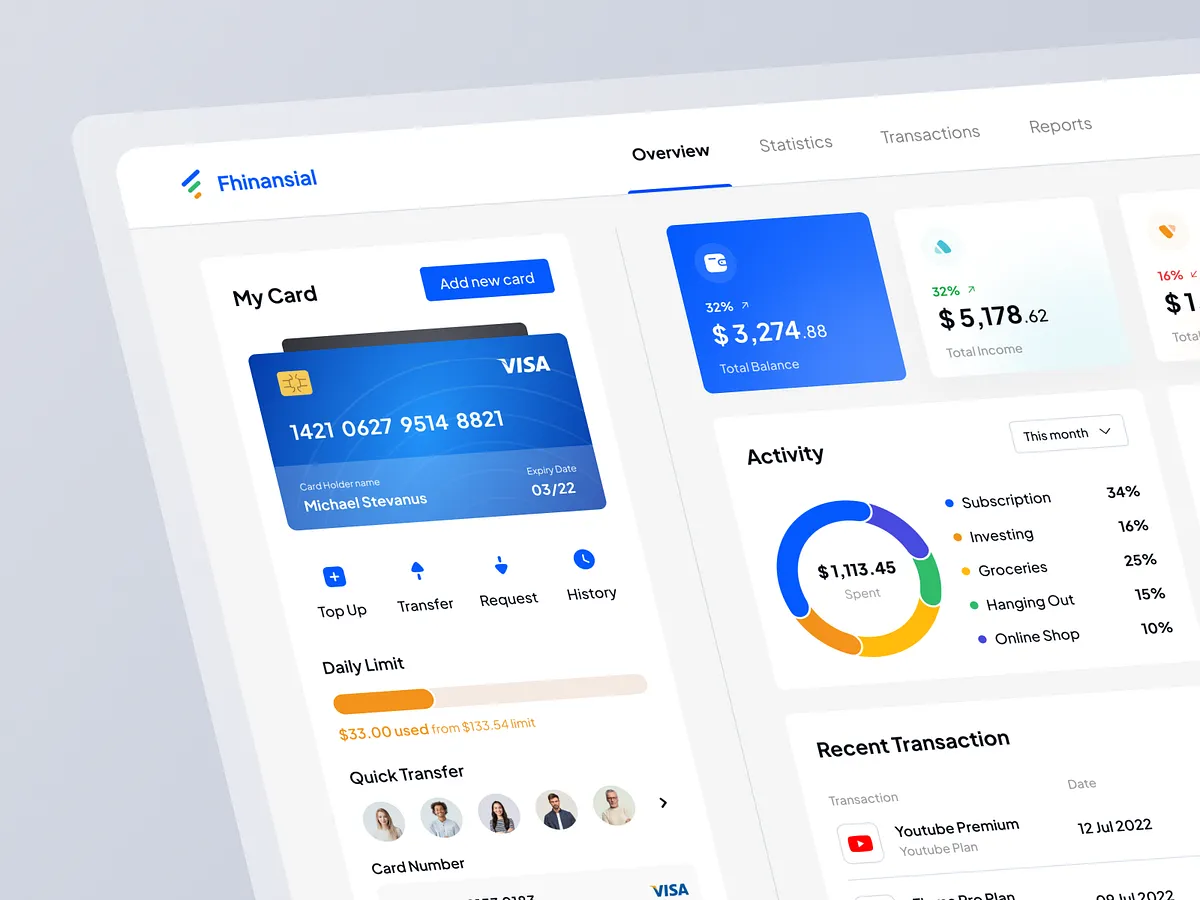 FinTrack dashboard in action