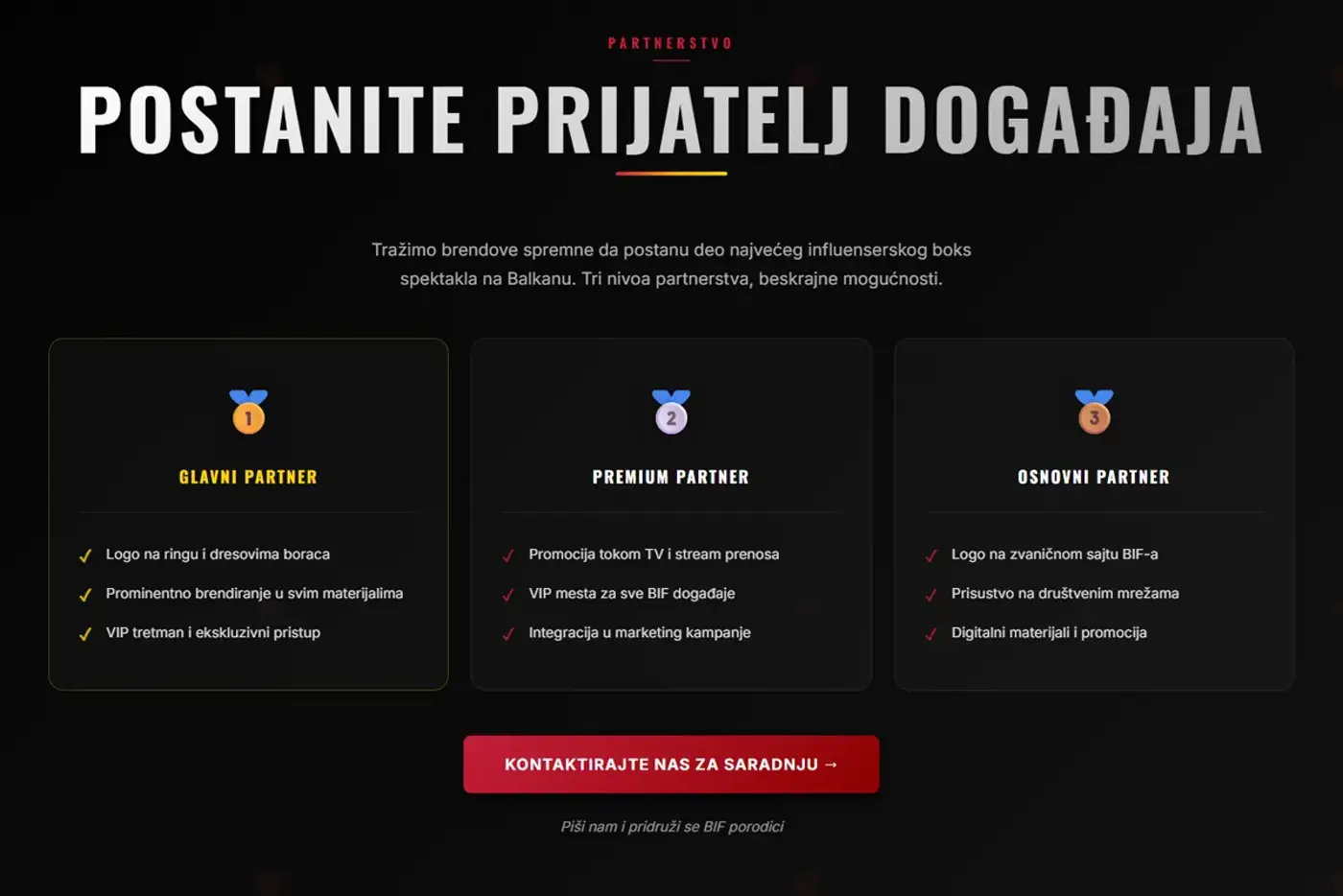 BIF — Balkan Influence Fighting — partnerstvo