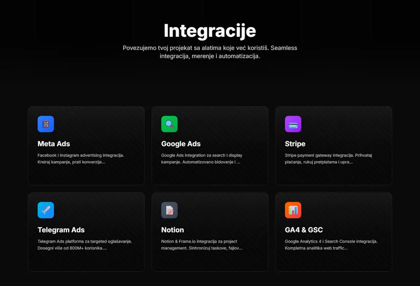 GLITCH — integracije